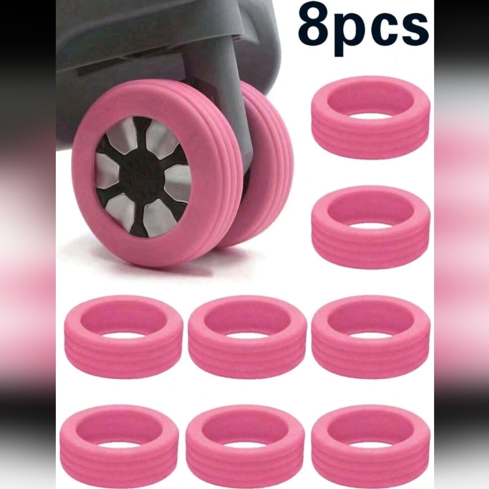 3/$15 - NWOT 8 Pieces/Set Luggage Wheel Covers, Pink